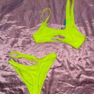 Fashion nova Neon Yellow Women's Swim Set